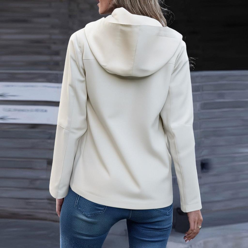 Women's Softshell Jacket Zip Up Adjustable Cuffs Windbreaker Waterproof Hooded Jacket Outdoor Hiking Outfits