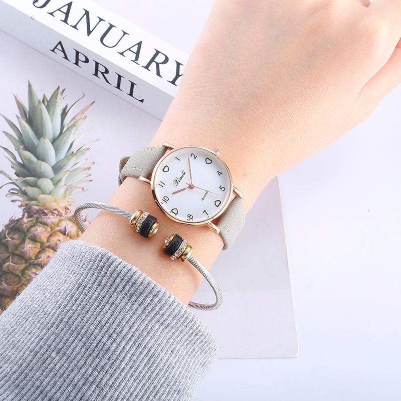 Tide Small Fresh Versatile Soft Sister College Style Fashion Love Dial Wrist Watch Student Female, Direct Supply