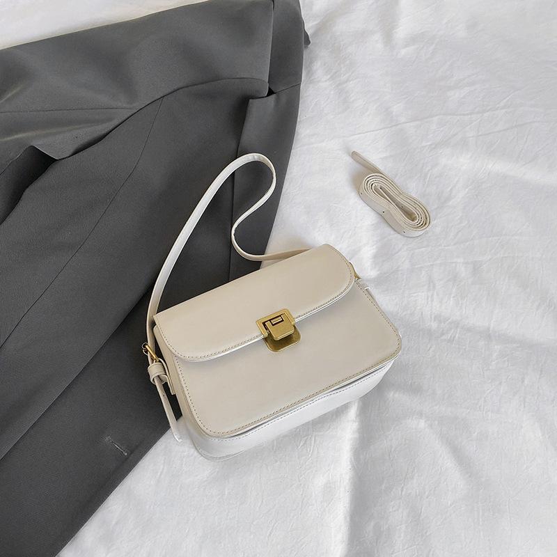 

2025 bag women s winter new trend fashion simple messenger bag retro foreign style shoulder bag simple small square bag off білий колір