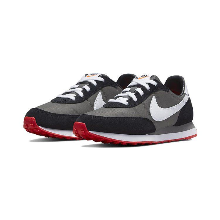 Nike Waffle Trainer 2 Abrasion Resistant Low Top Sports Casual Shoes Black White Children Aged 3 7 Years Old DC6478-005