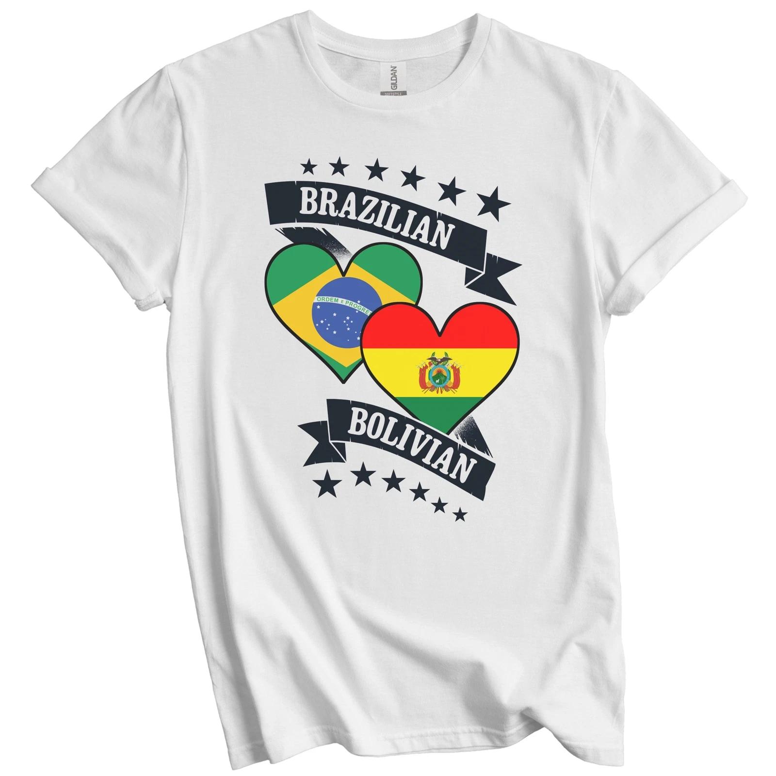 

Brazilian Bolivian Heart Flags Brazil Bolivia T-Shirt 3XL