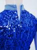 Girls Liturgical Dance Dress - Sleeveless Mock Neck Tunic with Asymmetrical Hem & Shiny Sequins for Worship Performance