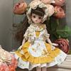 30cm Bjd Doll with Clothes Long Hair Attractive Eyes Princess Dress Movable Jointed Toy
