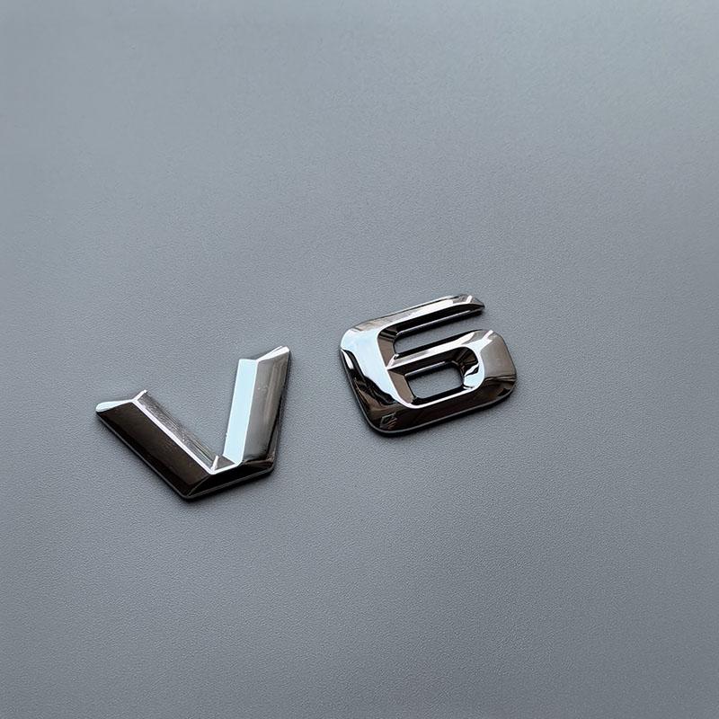

2015 3D Sharp V6 V8 V10 V12 Letters Numbers ABS Car Emblem Fender Discharging Badge Nameplate Logo Sticker Chrome Black 3D font