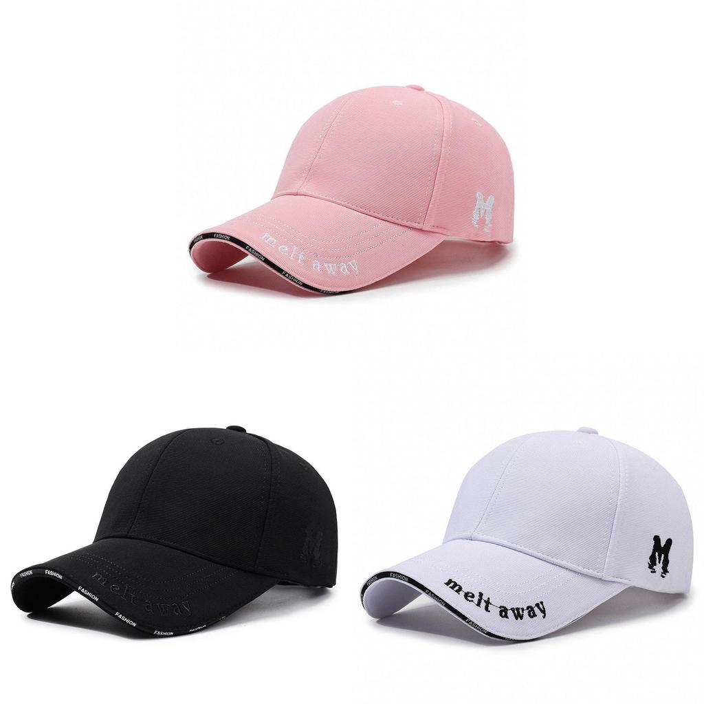 Embroidery M Letter Baseball Hat Outdoor Adjustable Sun Breathable Protection