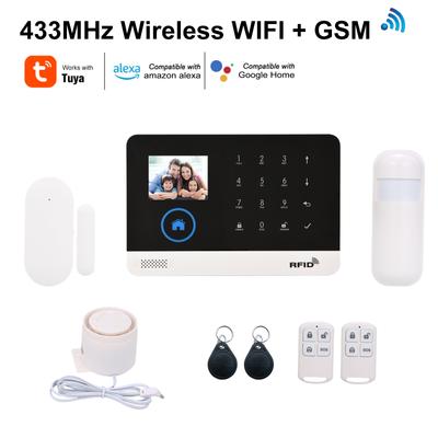 433MHz Wireless WIFI + GSM Sistem de securitate cu alarmă cu apelare automată Afișaj LCD Senzor de ușă Sistem de alarmă de securitate pentru efracție pentru casă inteligentă