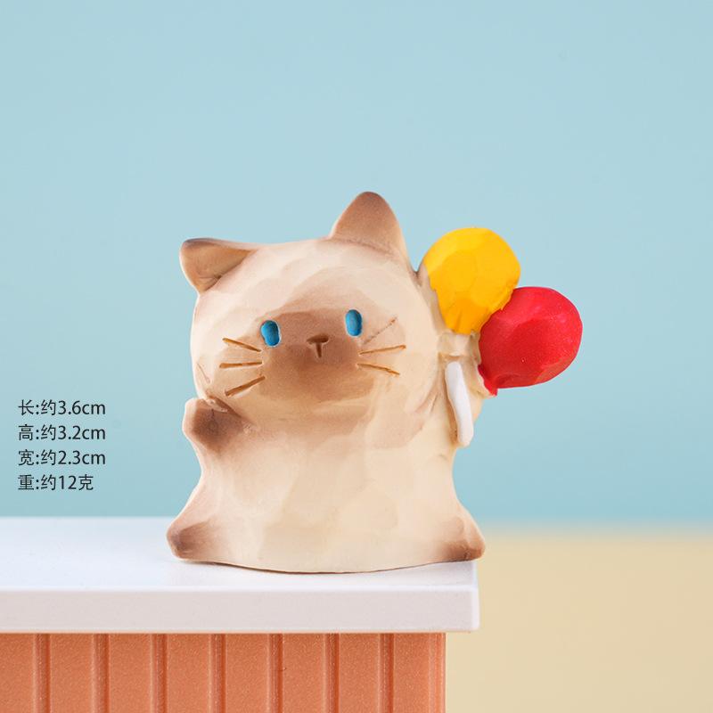 6pcsSet Cartoon Cute Cat Action Figures Creative Trendy Toys Office Home Desktop Decoration Model Birthday Surprise Gifts