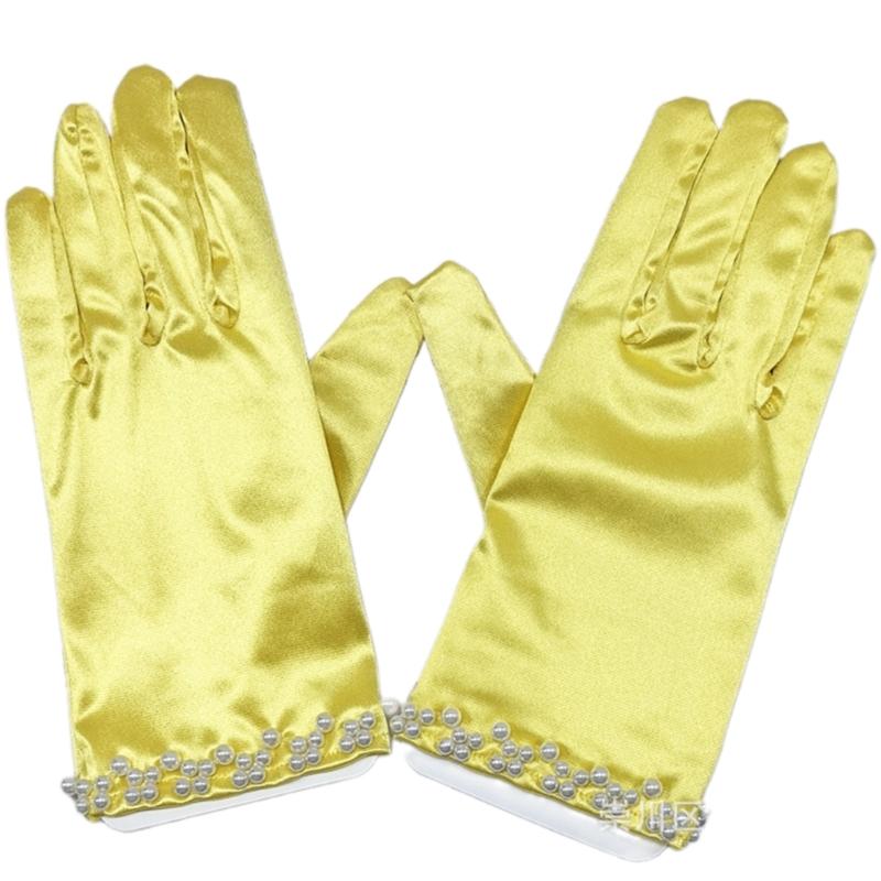 Short Gloves with Beaded Cuffs Bachelorette Party Stage Performances Handwear