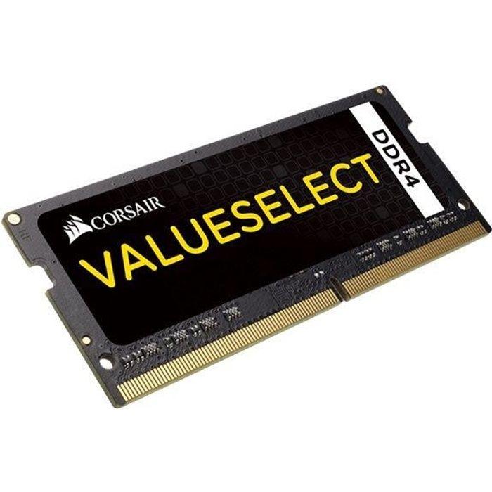 Mémoire RAM - CORSAIR - ValueSelect DDR4 - 8GB 1x8GB DIMM - 2133 MHz - 1.20V - Noir (CMSO8GX4M1A2133C)