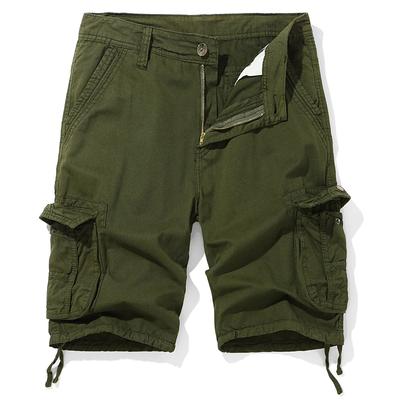 Herren Locker Cargoshorts Sommer Herrenmode Freizeithorts Herren Militär Baumwolle Cargohose Männlich Taktische Armee Grüne Shorts