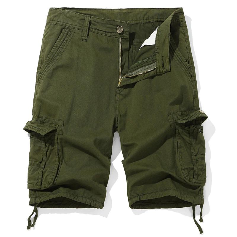 Мужские свободные шорты карго Летние мужские модные повседневные шорты Мужские военные хлопковые брюки карго Мужские тактические армейские зеленые шорты 38 армия зеленый