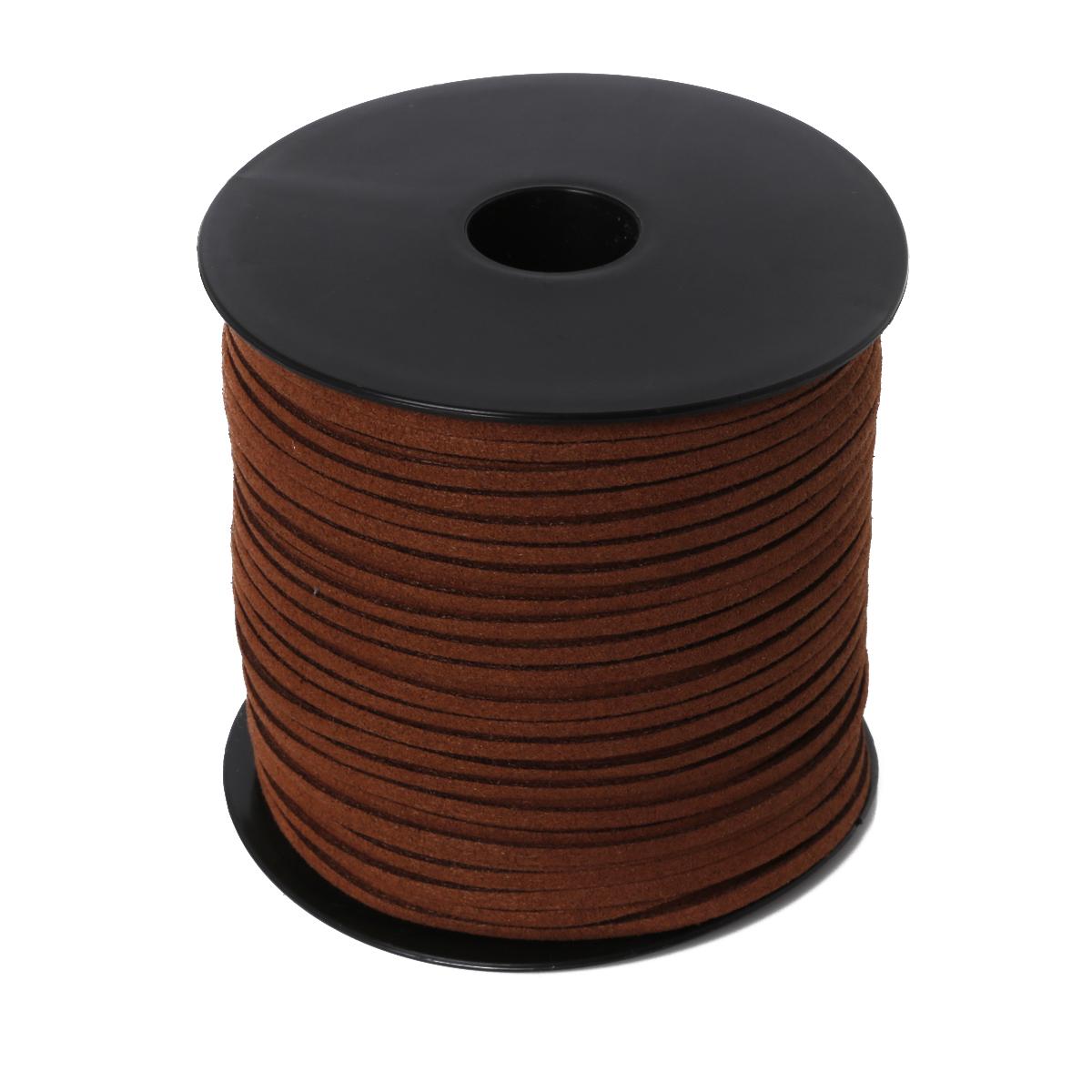 

91-метровый плетеный шнур из корейского бархата и кожи, ручная работа, бисерный браслет, ювелирная нить, сделай сам, ювелирные изделия коричневый