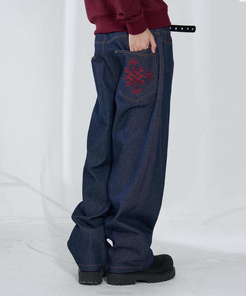 SLOWACID Back Logo Denim Pants [Indigo]