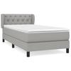 Box Spring Bed with Mattress Light Grey 80 x 200 cm Fabric