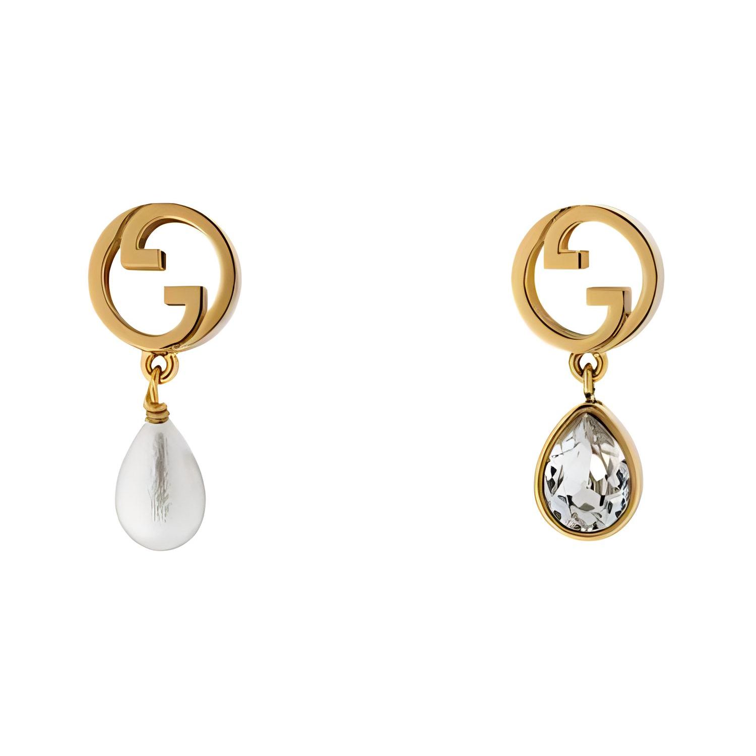 

Gucci Blondie Hollow Logo Fashion Jewelry Metal Resin Crystal Pearl Earrings Women earrings Gold 797593I9875 F,Gold