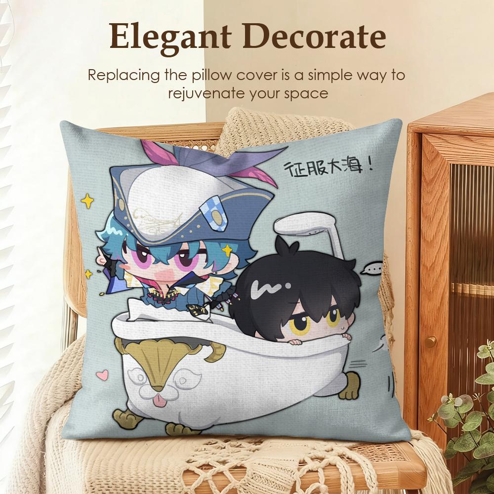 

Brant cute wuthering waves Cushion Cover Natural Linen Organic Fabric DoubleSided Printing Sofa Home Decor Gift Pillow Case 30x30cm