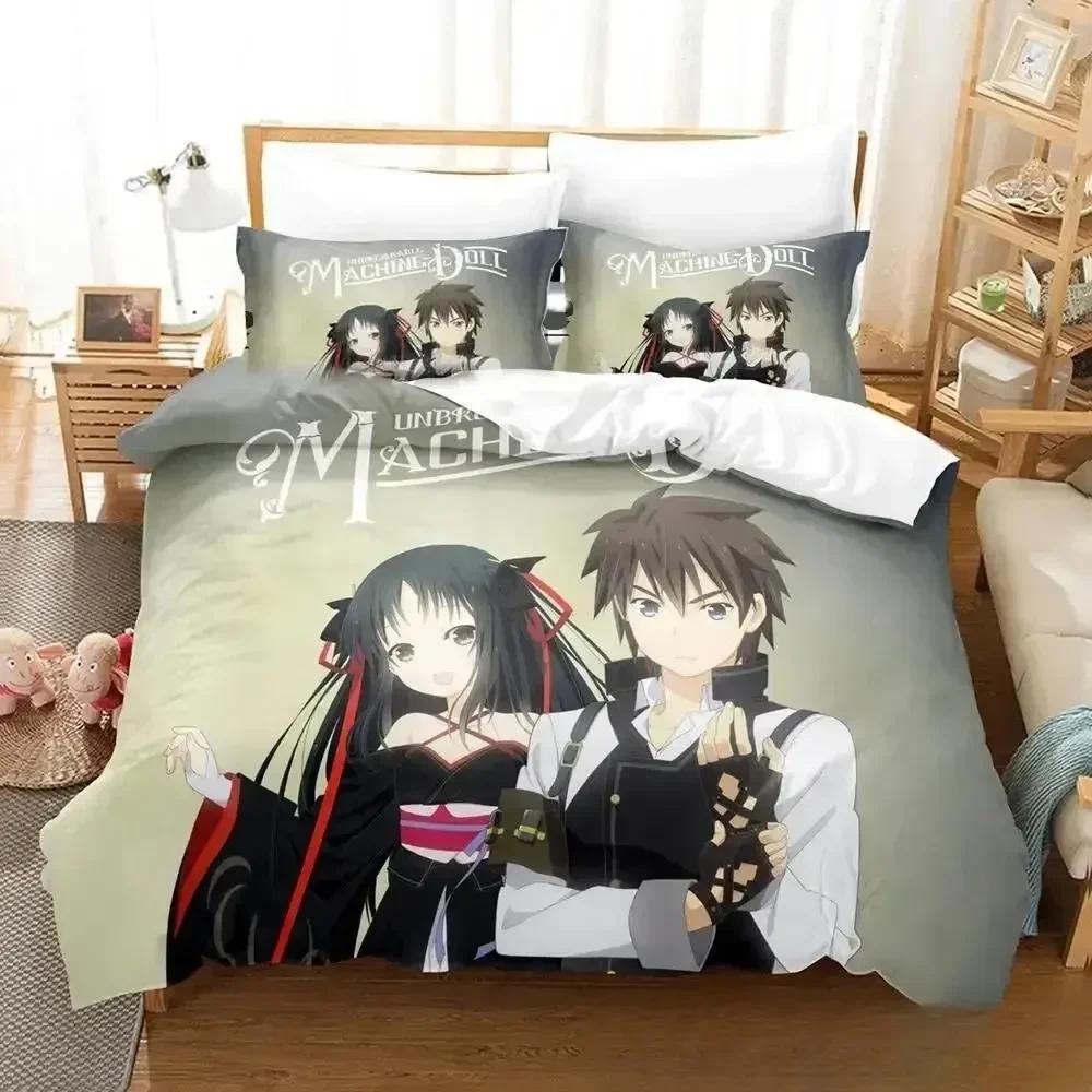 3D Anime Unbreakable Machine-Doll Bedding Set Duvet Cover Bed Set Quilt Cover Pillowcase Comforter King Queen Size Boys Adult