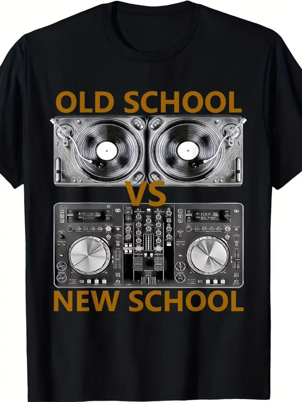 

Мужская винтажная футболка DJ Old School Vs New School Music Battle Tee Принт с вертушками и оборудованием для DJ Ретро Клубная одежда DJ Продюсеры... S разноцветный