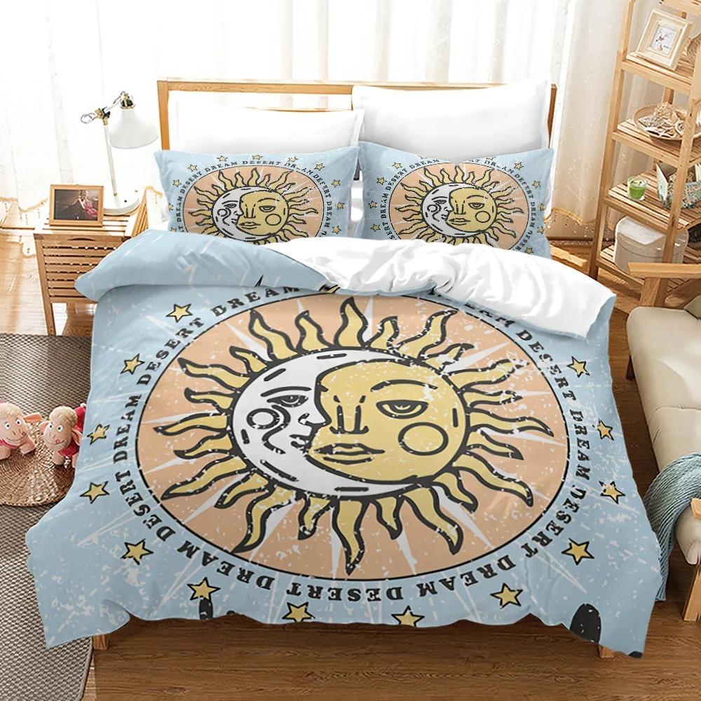 Comforter Mandala Sun And Moon Decor Set King Queen Sizeboho Exotic Style Polyester Bedding Set For Adults