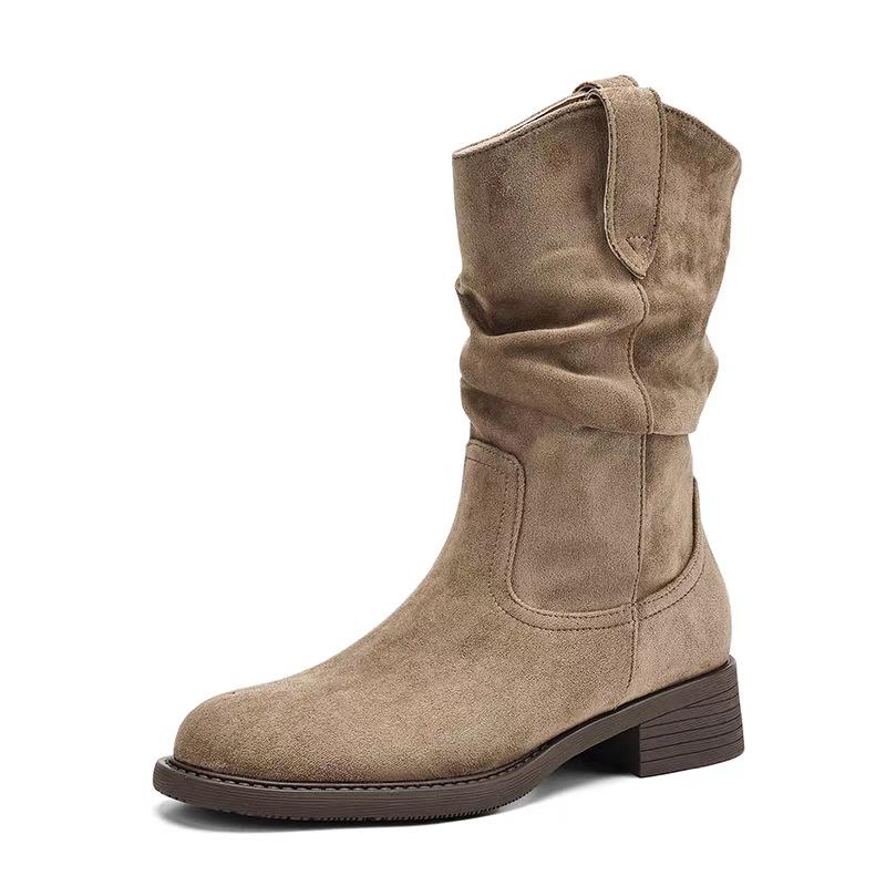 Maillard Martin boots women's 2025 summer new super fire thick-soled mid-tube western cowboy short boots stack knight boots