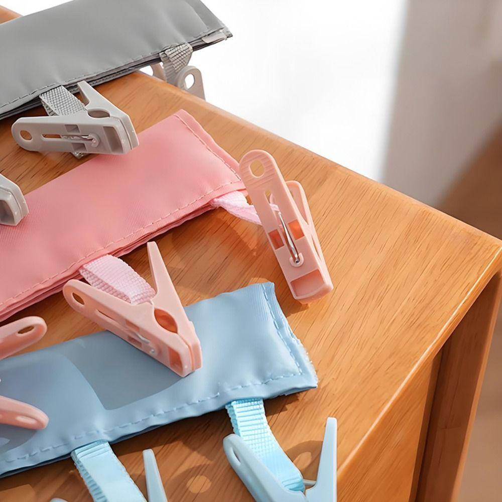 6 Clips Folding Clothes Hanger Space-Saving Portable Drying Rack Sock Clip  Dormitory
