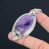 Daughters Day Sale Sterling Silver Carved Star Amethyst Stone Pendant Jewelry