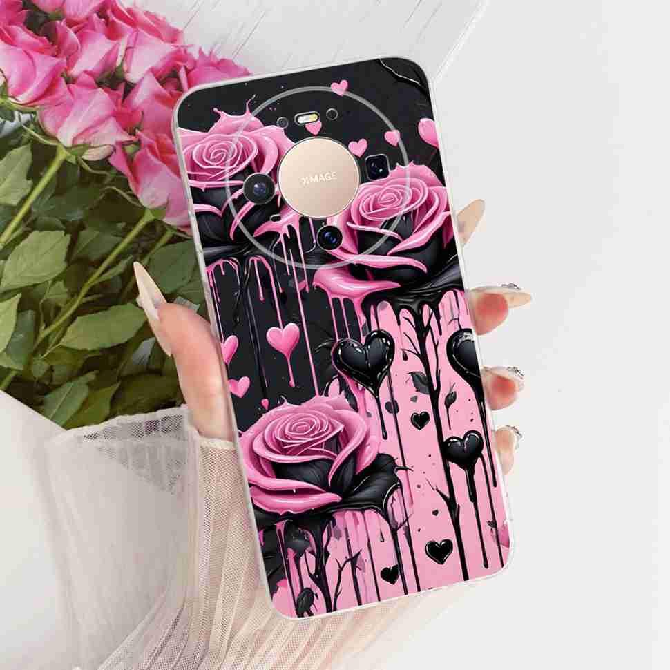 For Huawei Mate 80 5G 2025 Case VYG-AL00 Soft Silicone Sweet Heart Painted Cover Case For Huawei Mate80 Mate 80 TPU Fundas