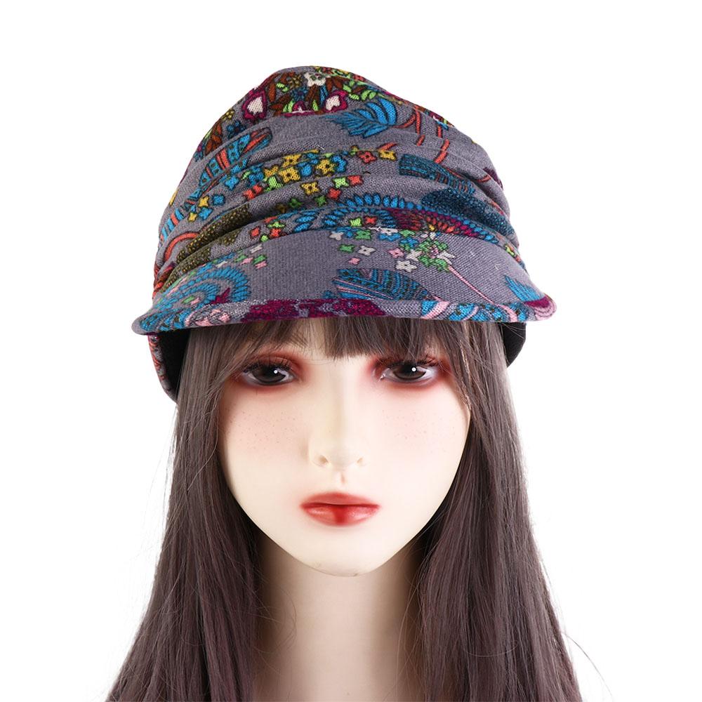 Cap Cotton Mom Hat Foldable Earflap Girls Cap Ethnic Style Cap Women Hat Baseball Cap Peaked Cap