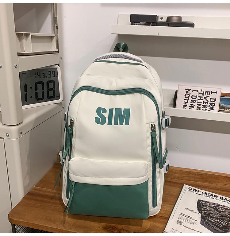 

Large Capacity Color Block Backpack - Korean Style for Junior High & College Students