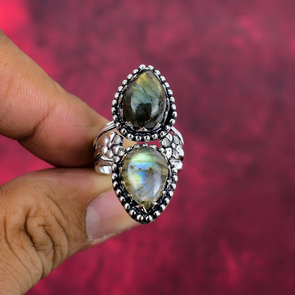 Labradorite Gemstone Jewelry, 925 Solid Sterling Silver Handmade Ring, Latest Design Jewelry