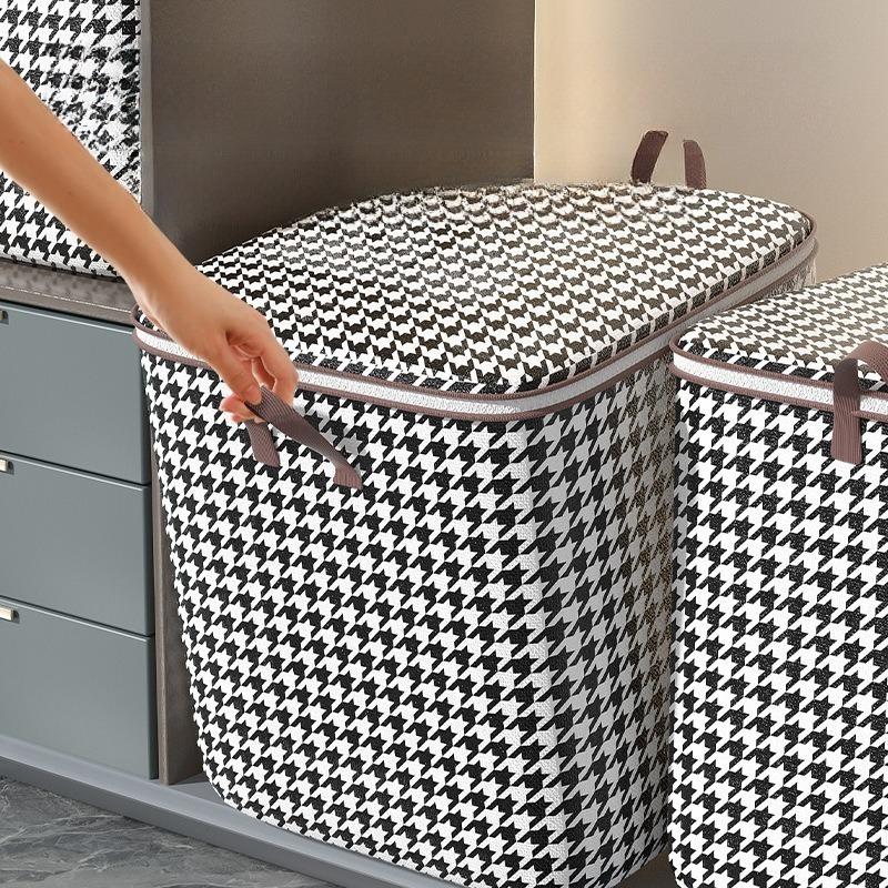 

Large Capacity Storage Box Portable Household Clothes Organizer With Handles Foldable Dustproof Quilt Zipper Container