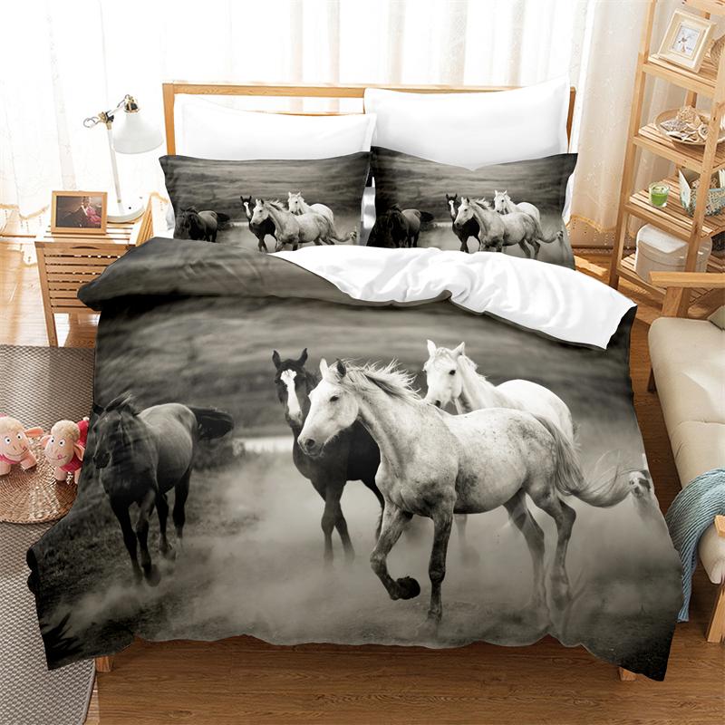 Fine Horse Bedding Set Duvet Cover Set 3d Bedding Digital Printing Bed Linen Queen Size Bedding Set Fashion Design