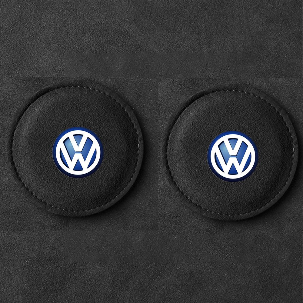 For VOLKSWAGEN VW 2Pcs Anti-Slip Car Silicone Coaster For Volkswagen Vw Tiguan Jetta Mk6 Scirocco Polo Touran Golf Auto Interior