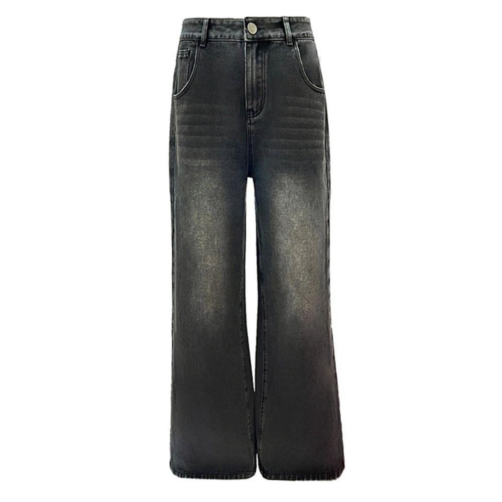 High Waist Y2K Jeans Loose Baggy Denim Pants Simple Cowboy Trousers Streetwear