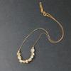 New fresh and sweet bead string ocean wind stone woven collarbone chain adjustable blue tiger eye necklace