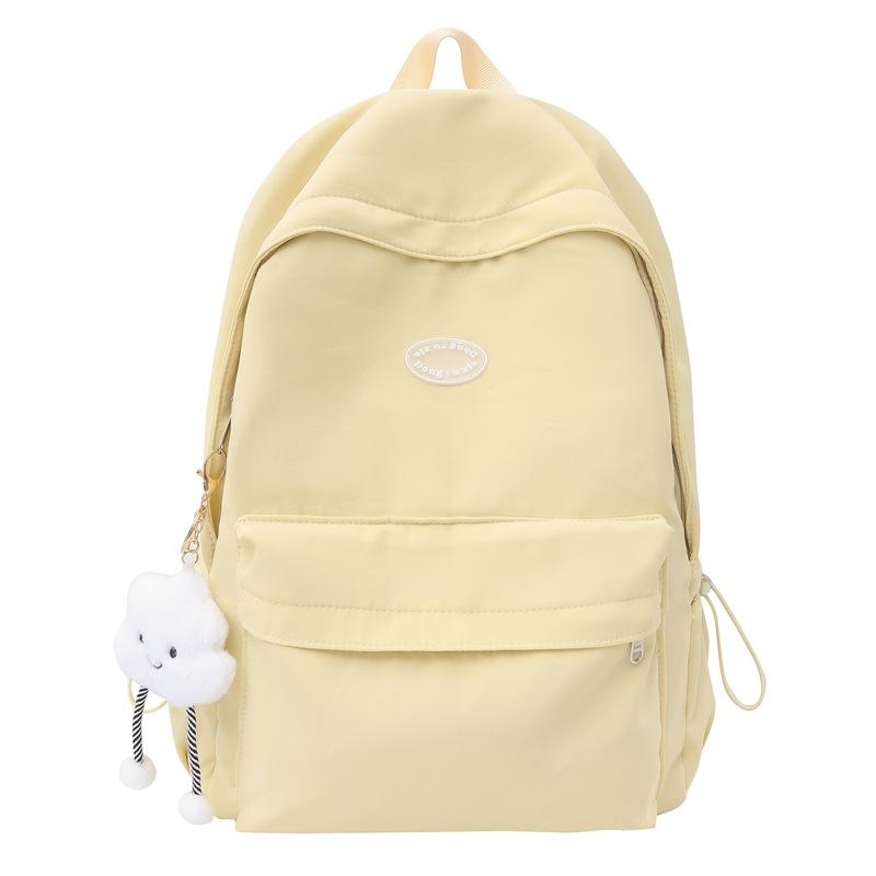 Schoolbagins Solid Color Casual Versatile Junior High School Student Large Capacity Backpack 1011 New Korean Edition College Style Backpack