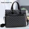 Men's Plaid Handbag: Business One-Shoulder Classic, 14-inch Laptop Briefcase