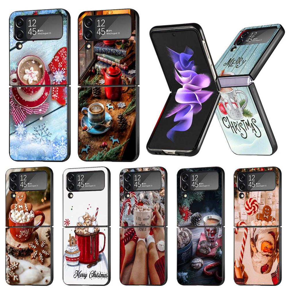 Winter Coffee Christmas Phone Case For Samsung Galaxy Z Flip7 Flip6 5G Flip5 Flip4 Flip3 ZFlip 7 6 3 4 5 Shockproof Back Cover G