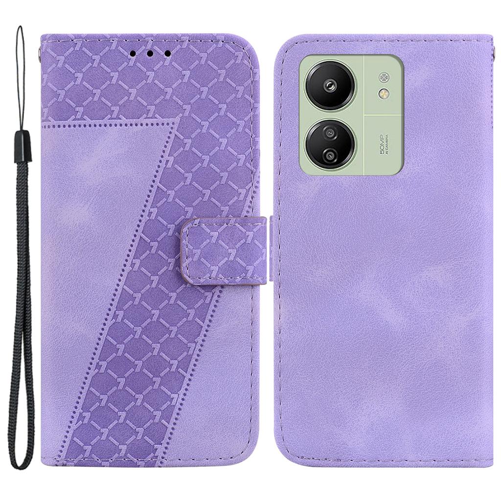 For Xiaomi Redmi 13C 4G/13C 5G/Poco C65 4G/Poco M6 5G/13R 5G Case PU Leather Wallet Stand Imprinted Phone Cover