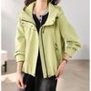 2026 Womens Lightweight Hooded Short Coat Loose Fit Casual Jacket