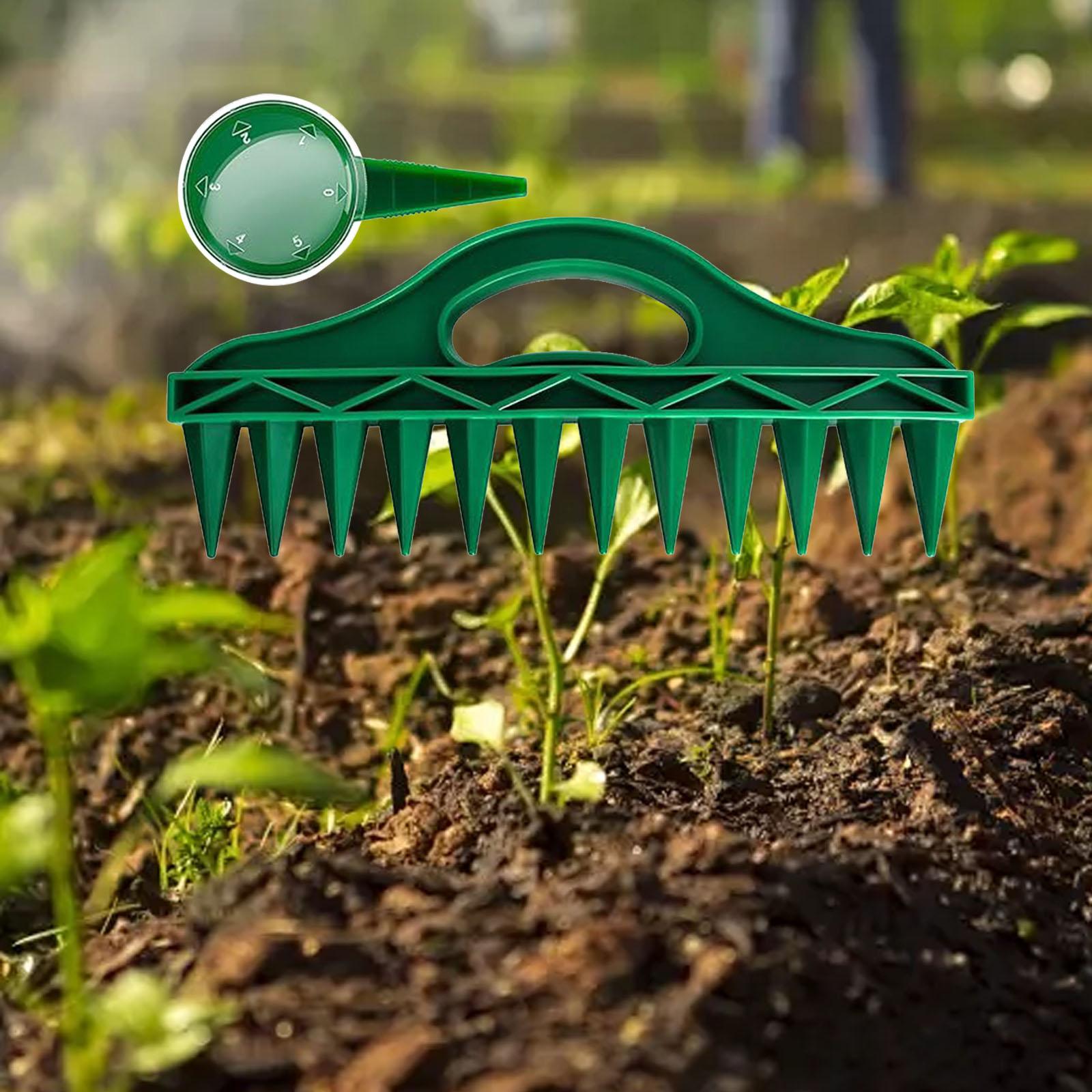 

Почвокопатель, садовый перфоратор, 12-луночный инструмент для посадки во дворе, инструменты для расстановки расстояний с ручкой, почвокопатель для посадки