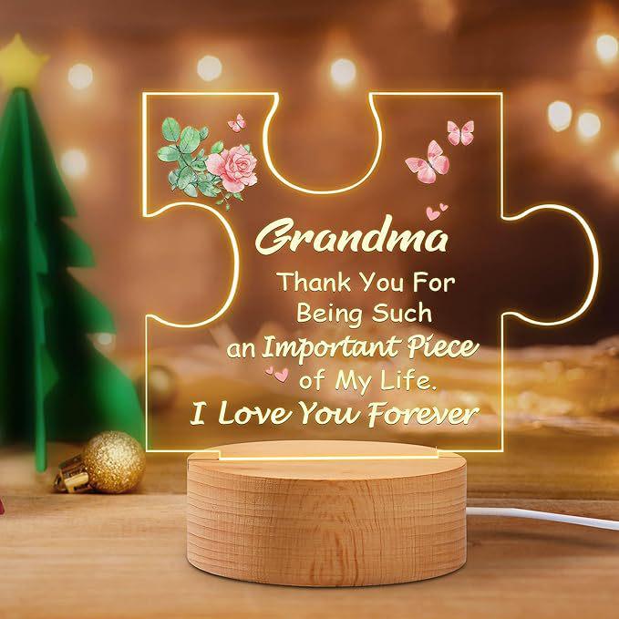 Love-Shaped 3D Acrylic Night Light Puzzle for Holiday Greetings