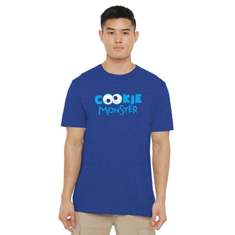 Sesame Street Unisex Adult Cookie Monster Eyes T-Shirt