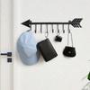 Metal Wall Mounted Bow Arrow Coat Rack, Entryway Organizer with Hooks for Jackets Hats Keys, Modern Home Decor Space Saving Storage