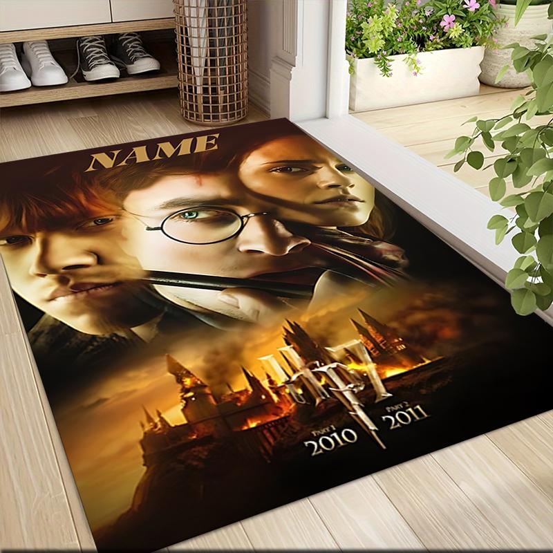 Custom Name "Harry Potter's Magical Journey" Carpet Rug Customizable Soft Washable Anti-Slip Home Living Room Sofa Mats Personalized Rug. 090984