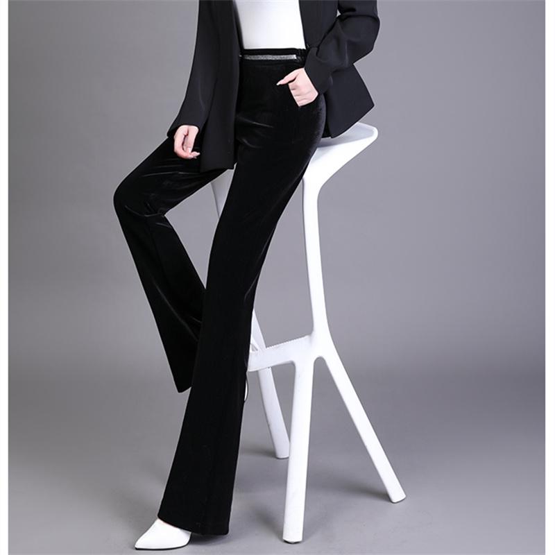 Ženy Podzim Zima Tlusté teplé Teplé Stretch Kalhoty Sametové Legging Flare Kalhoty Tlustý fleece Kalhoty Streč Ležérní Žena