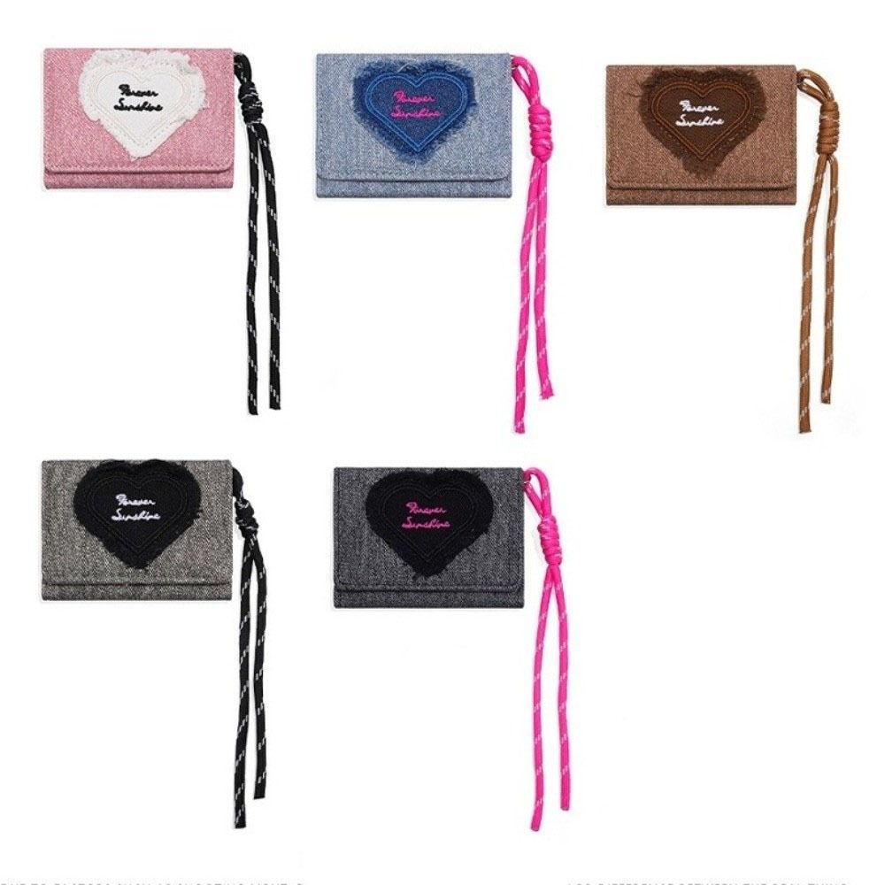Coin Pouch PU Leather Tri-fold Wallet Canvas PVC Leather Card Holder Short Large Capacity Three Fold Wallet Daily