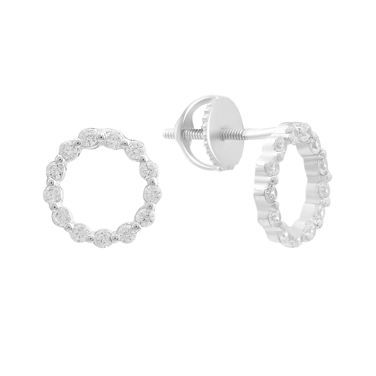 

Silver earrings with cubic zirkonia (2193081) білий