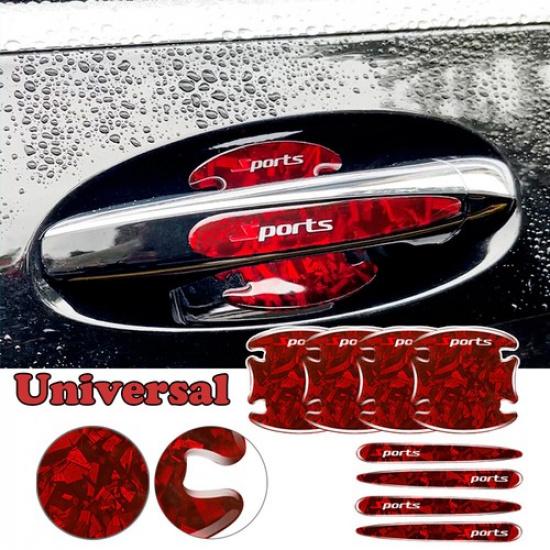 8PCS Car Door Handle Bowl Sticker Protector Film Anti-Scratch Accessories