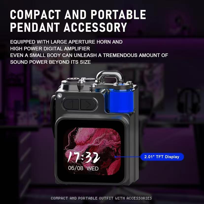Wireless Speaker, Touch Controlled Screen Display, Compact and Portable Outdoor Speaker, Large Capacity Battery for Long-lasting Battery Life